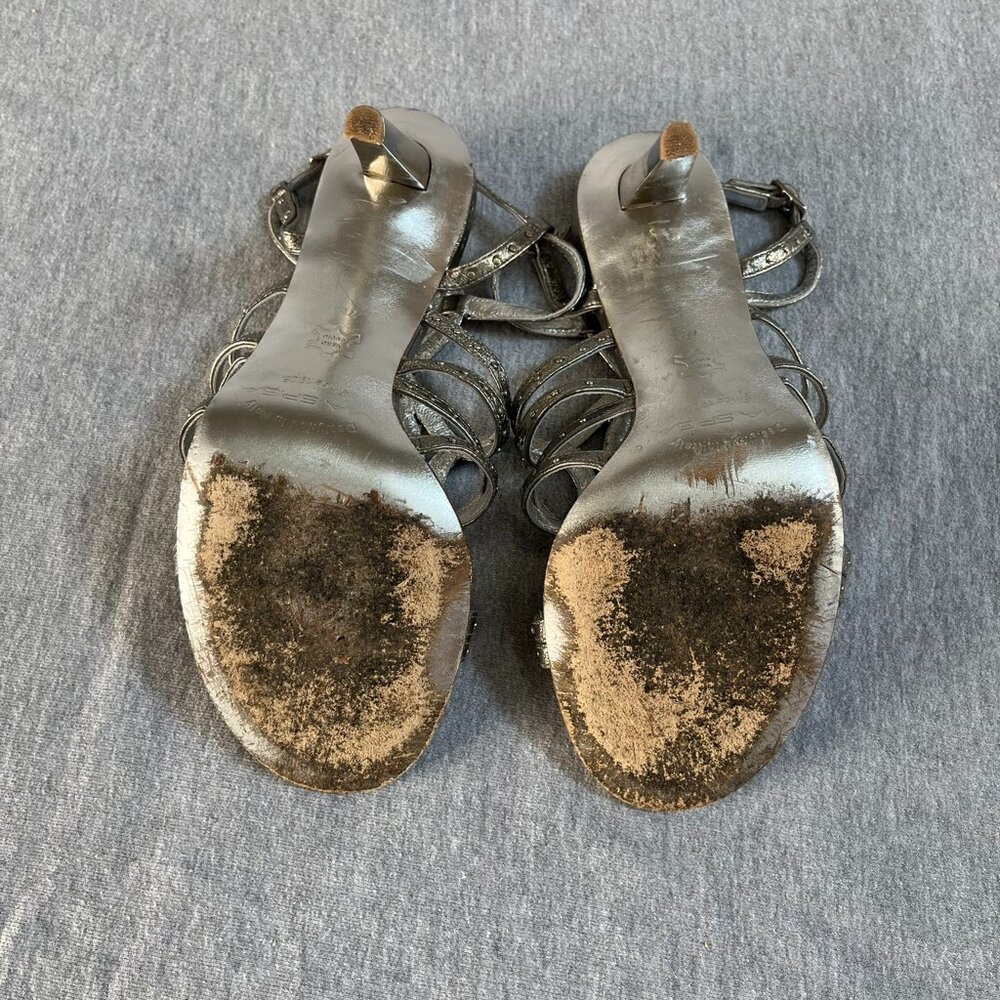 Via Spiga Silver Leather Strappy Sandals.  Size 7 - Picture 12 of 13